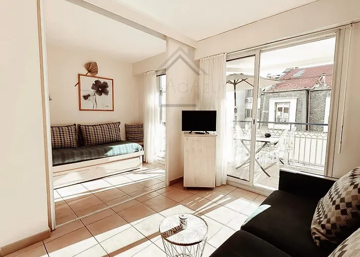 Les Rivages 2p Terrasse Parking Ac 50 M 公寓 芒通